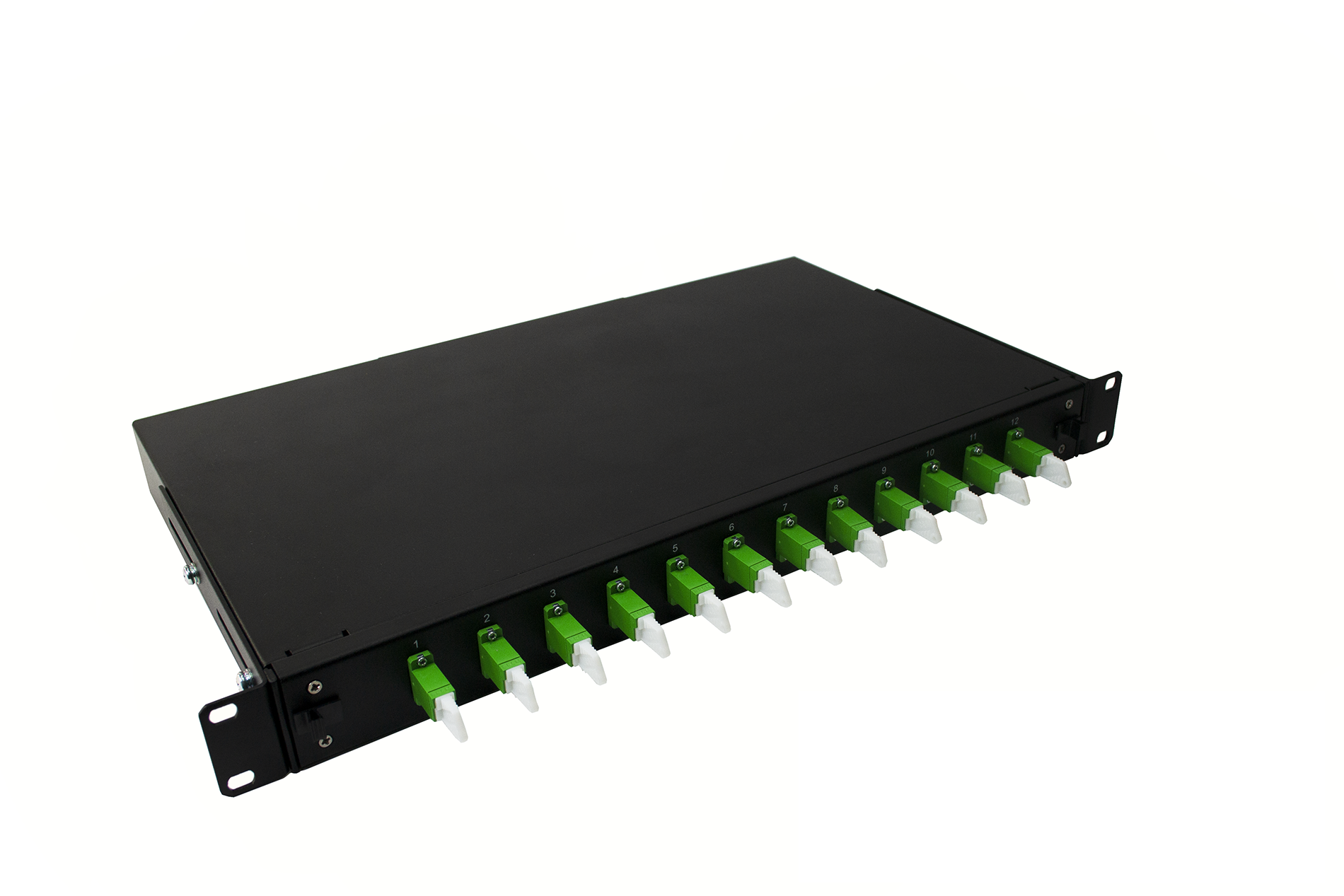 E2000 1U patch panel – fully loaded