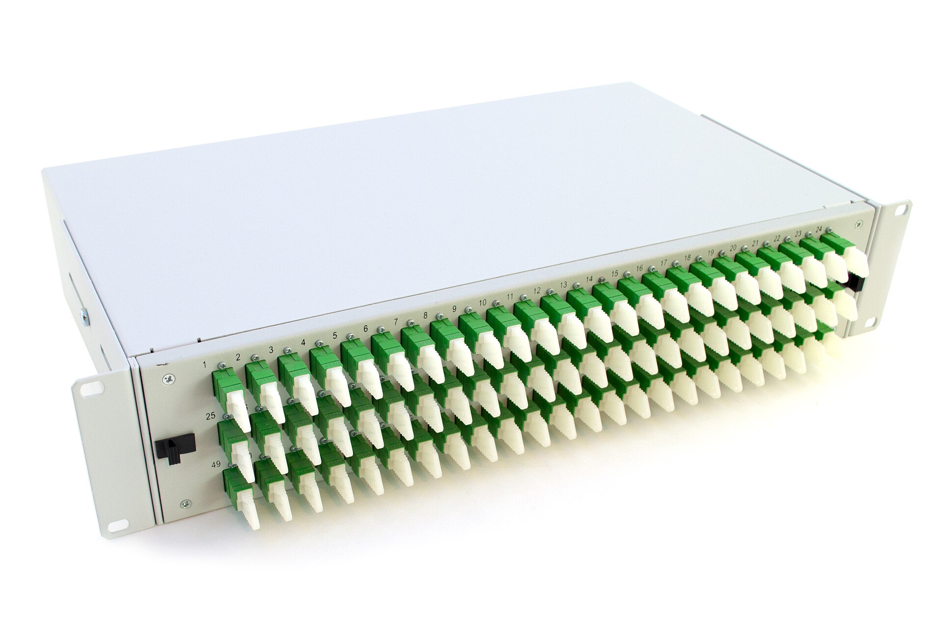 E2000 2U patch panel – with adapters