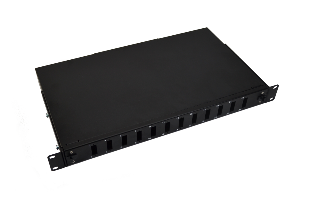 Empty 1U patch panel with SC front panel