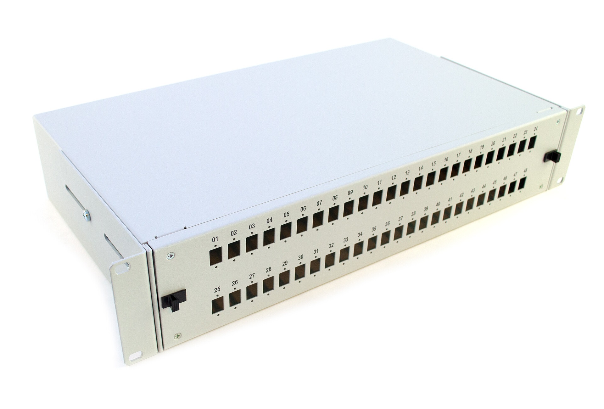 Prázdny patch panel 2U s predným panelom E2000